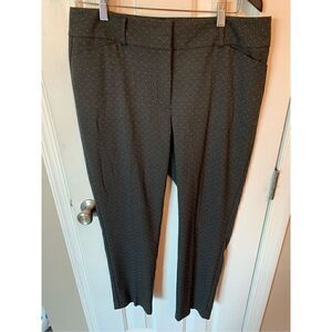 Loft dress pants skinny ankle size 10 pole dots gray